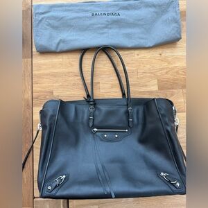 Balenciaga dark grey Leather Tote (Papier style) — with dust bag + tags